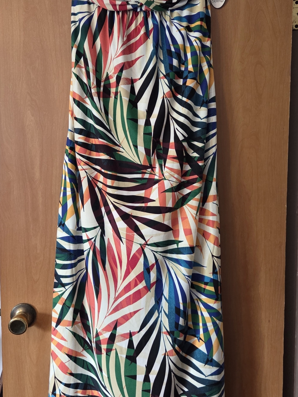 SOMA Multi-Color Convertible Straps Dress - Blue, Green, Yellow, Black Size M